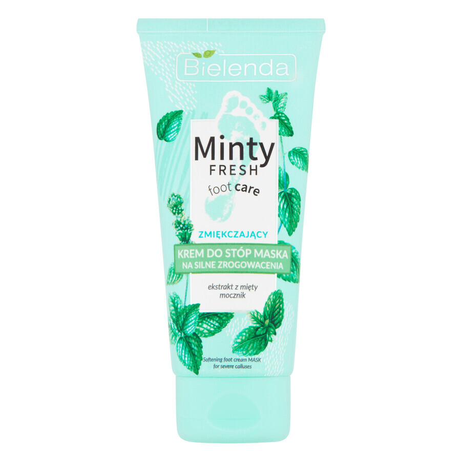 Bielenda Minty Fresh, Cuidado de los pies, crema mascarilla para queratosis severas, suavizante, 100 ml