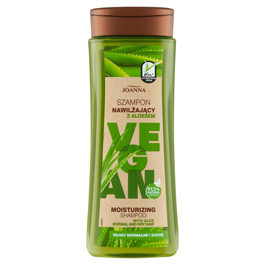 Joanna Vegan, șampon hidratant cu aloe vera, păr normal și uscat, 300 ml