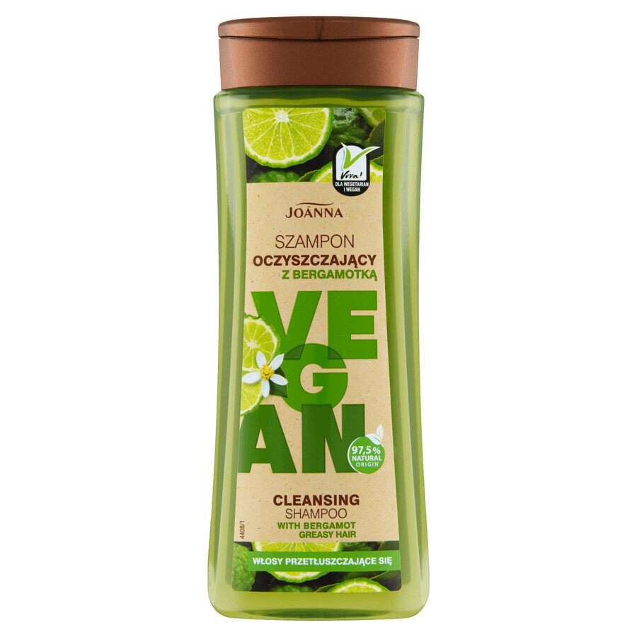 Joanna Vegan, reinigende shampoo met bergamot, vet haar, 300 ml