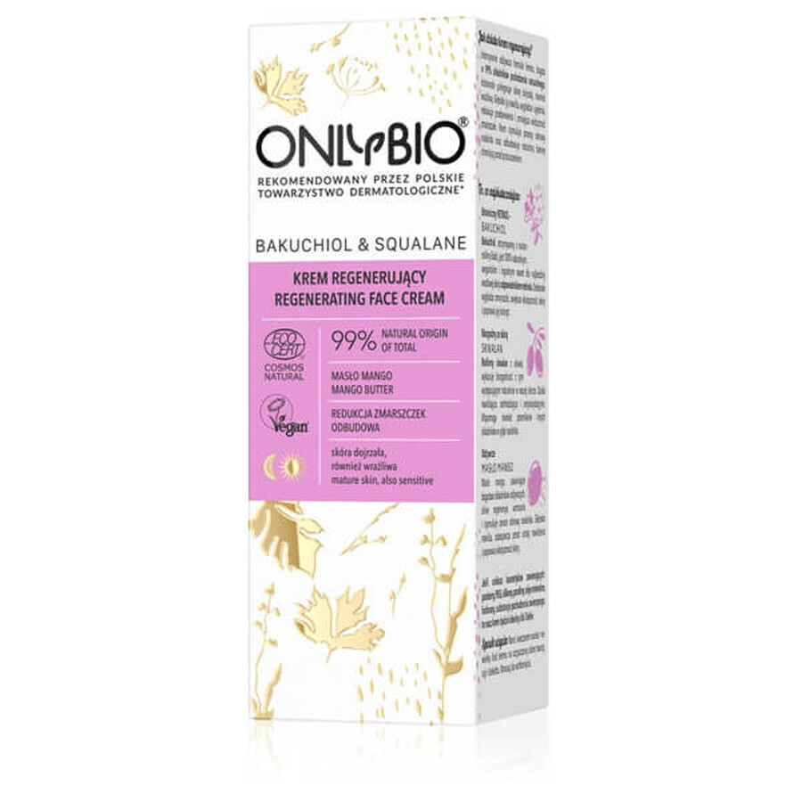 OnlyBio Bacuchiol & Squalane, crème régénérante pour le visage, 50 ml