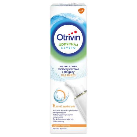 Otrivin Breathe Clean, spray nasal para niños a partir de 2 semanas, 100 ml