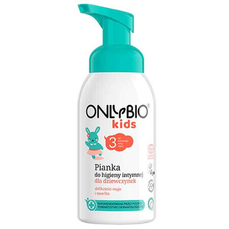 OnlyBio Kids, mousse d'hygiène intime pour les filles à partir de 3 ans, 300 ml