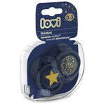 Lovi, Ciuccio in silicone dinamico Stardust 0-3m 22/892 blu, confezione da 2