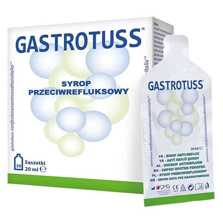 Gastrotuss, jarabe antirreflujo, 20 ml x 20 sobres