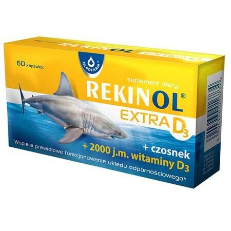 Rekinol Extra D3, aceite de hígado de tiburón, 60 cápsulas