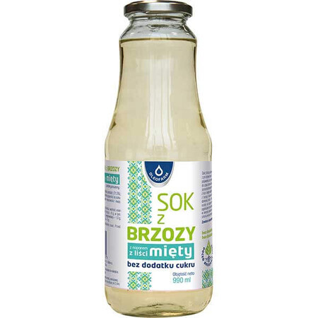 Oleofarm Zumo de abedul con infusión de hojas de menta, sin azúcar añadido, 990 ml