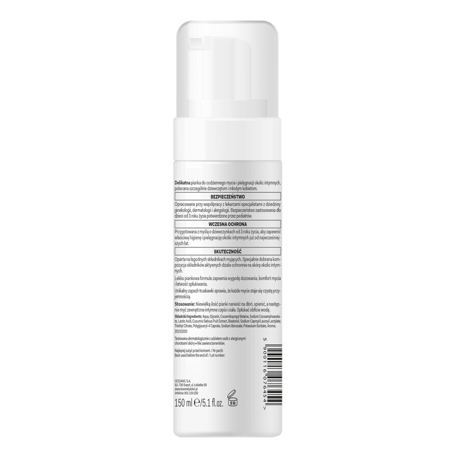 AA Girls, espuma de higiene íntima, fresa, 150 ml