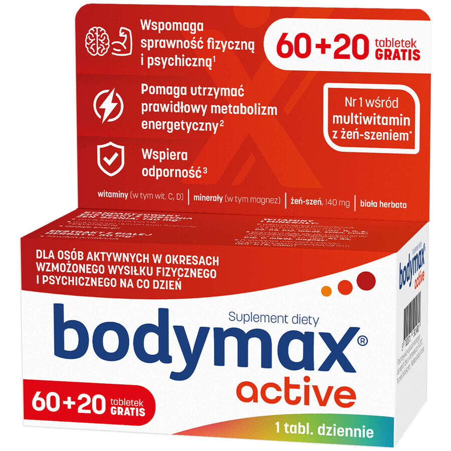 Bodymax Active, 60 tablets + 20 free tablets