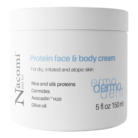 Nacomi Next Level Dermo, crema proteica para cara y cuerpo, piel atópica, 150 ml