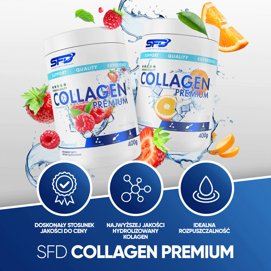 SFD Colágeno Premium, sabor naranja, 400 g