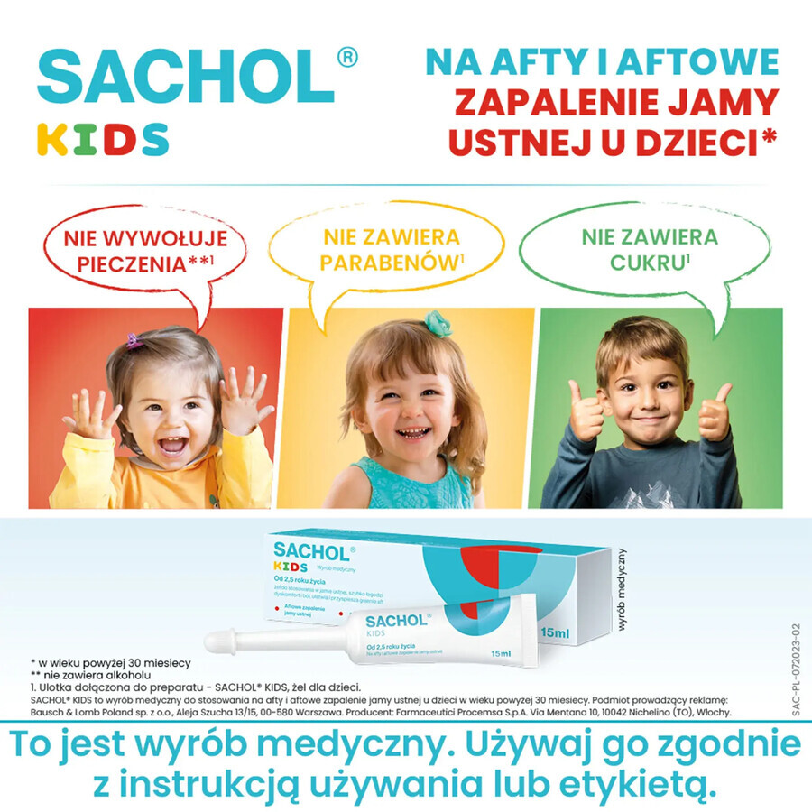 Sachol Kids, gel, 15 ml