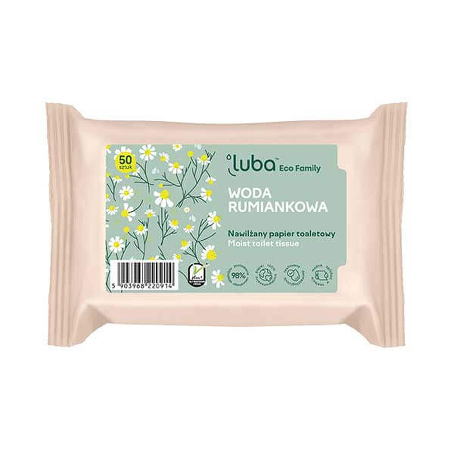 Luba Eco Family, moistened toilet paper, chamomile water, 50 pieces