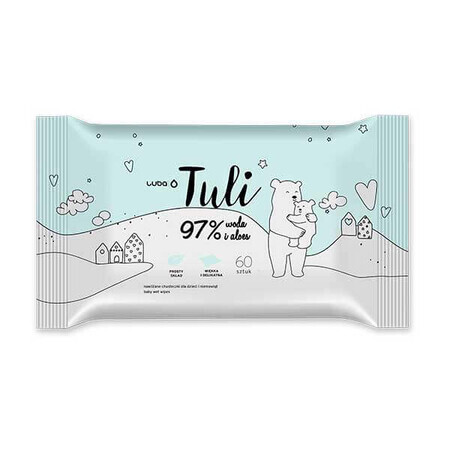 Luba Tuli wet baby wipes with aloe vera, 60 pieces