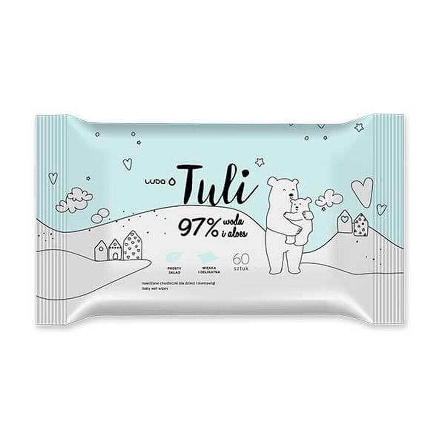 Luba Tuli wet baby wipes with aloe vera, 60 pieces