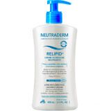 Neutraderm Relipid+, crema limpiadora restauradora de lípidos para rostro y cuerpo, pieles sensibles, muy secas y atópicas, 400 ml