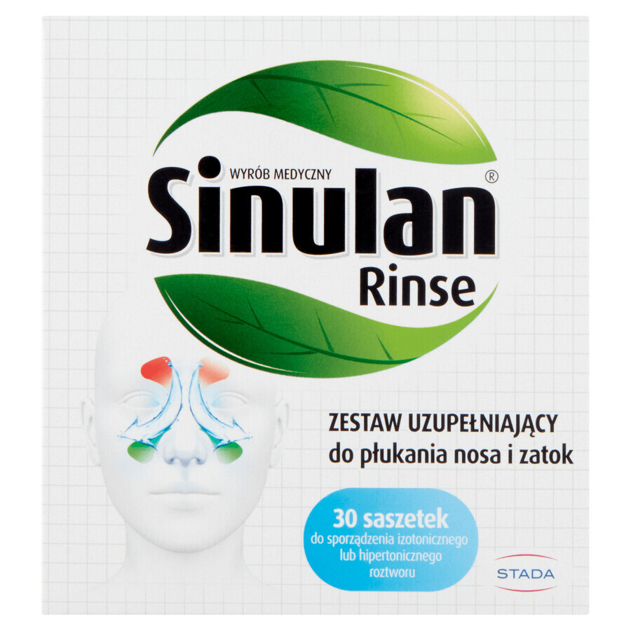 Sinulan Rinse, juego de enjuague nasal y sinusal complementario, 30 sobres