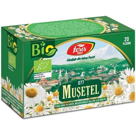 Té de manzanilla BIO D77, 20 bolsitas, Fares