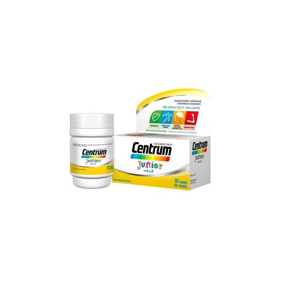 Centrum Junior for children from 4 years old, with lemon and raspberry flavor, 30 tablets