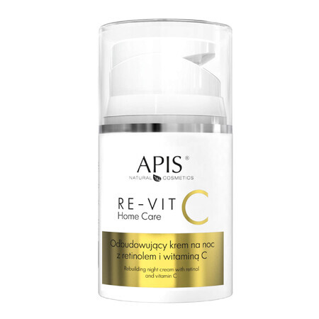 Apis Re-Vit C Home Care, crema reparadora con retinol y vitamina C, para la noche, 50 ml.