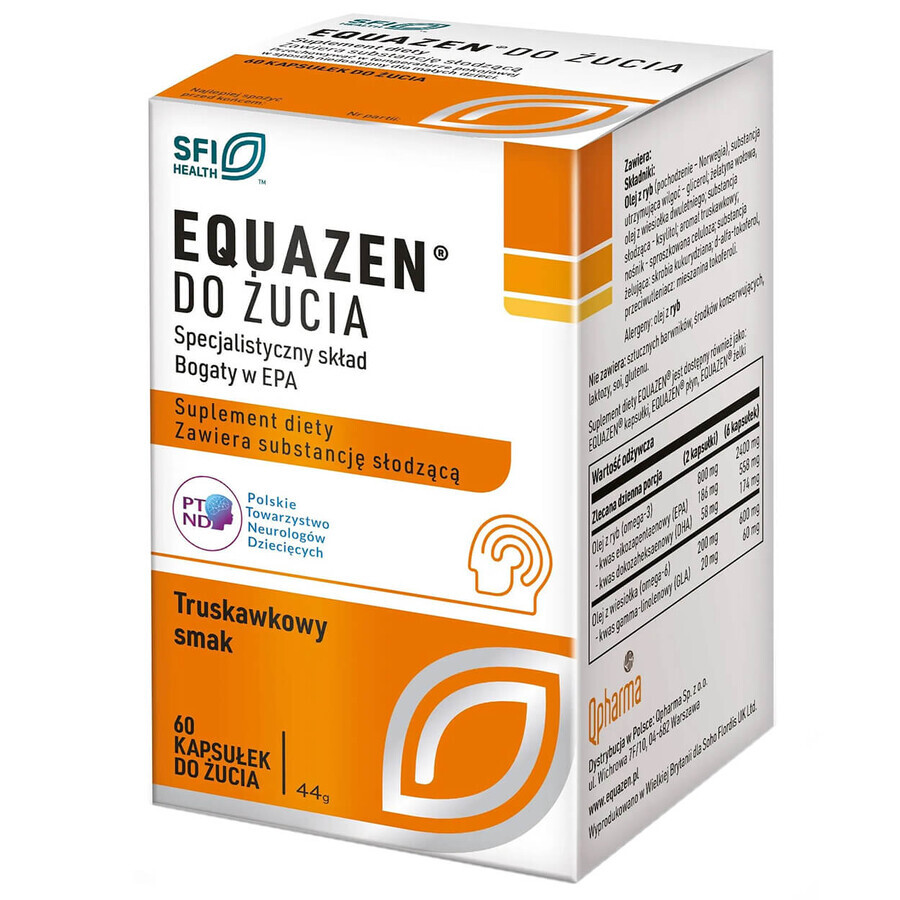 Equazen, goût fraise, 60 gélules à mâcher