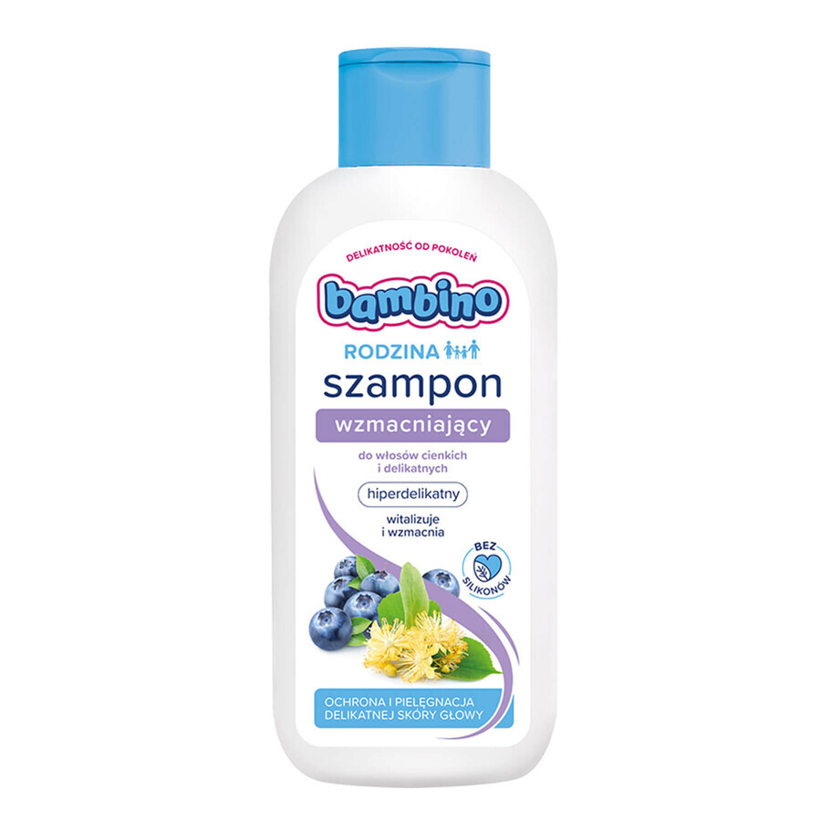 Bambino Family, versterkende shampoo voor dun en kwetsbaar haar, hyperzacht, vanaf 3 jaar, 400 ml