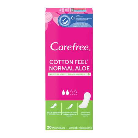 Carefree Cotton Feel Normal Aloe maandverband, aloë geur, 20 stuks