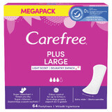 Carefree Plus Large, compresas higiénicas, aroma suave/perfume delicado, 64 uds.