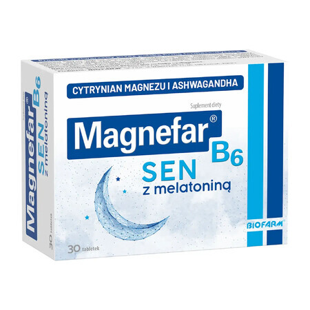 Magnefar B6 Sueño con melatonina, 30 comprimidos