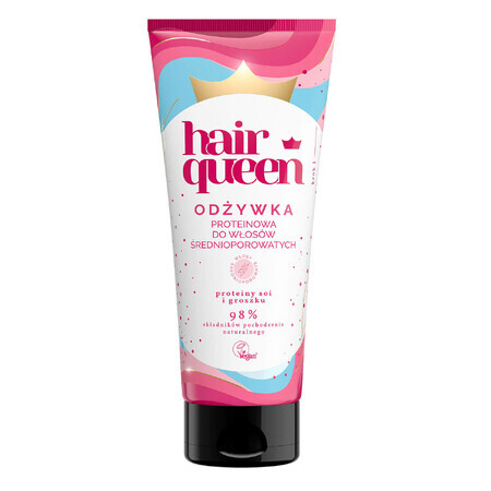 Hair Queen, revitalisant protéiné pour cheveux à porosité moyenne, 200 ml