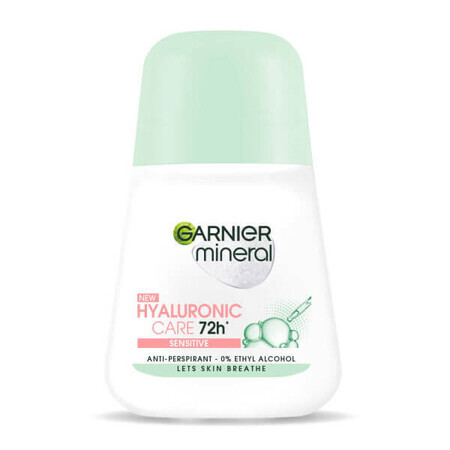 Garnier Cuidado Mineral Hialurónico, antitranspirante roll-on, 72h, Sensible, 50 ml