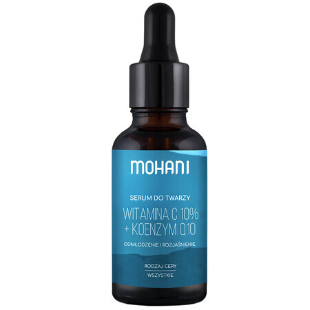 Mohani, suero facial rejuvenecedor e iluminador, vitamina C 10% y coenzima Q10, 30 ml