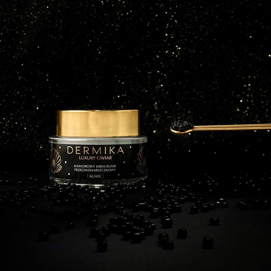 Dermika Luxury Caviar, crema-elixir antiarrugas de caviar, para la noche, 50 ml