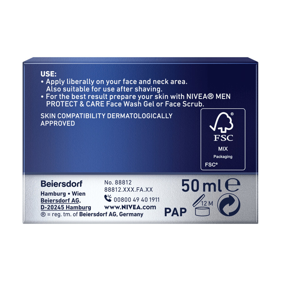 Crema Viso Nivea Men Protect  amp; Care, 50ml