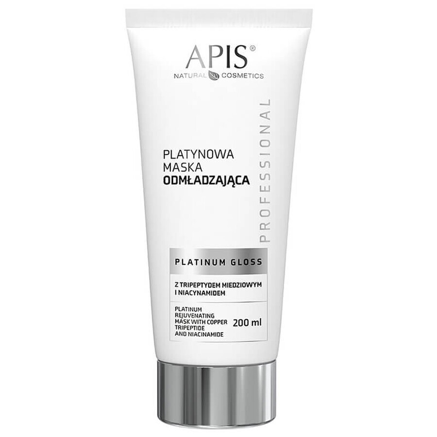 Apis Platinum Gloss Professional, Mască de întinerire cu tripeptide de cupru și niacinamidă, ten matur, 200 ml