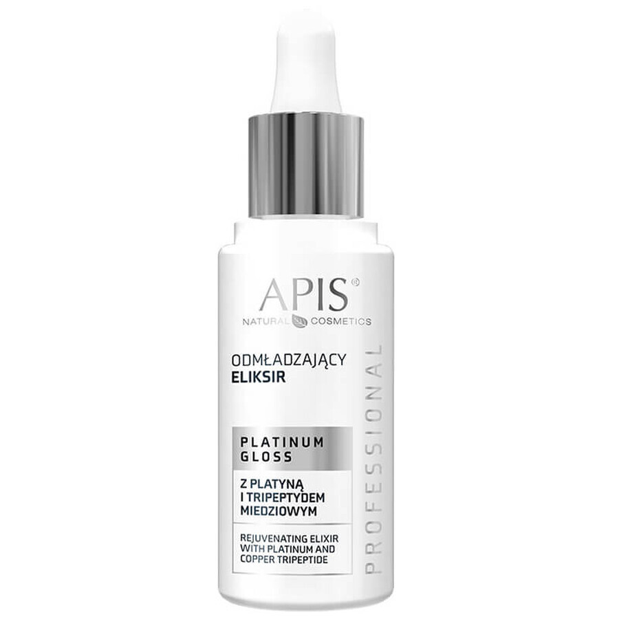 Apis Platinum Gloss Professional, elixir rejuvenecedor con tripéptido de platino y cobre, pieles maduras, 30 ml