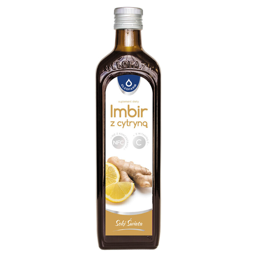 Oleofarm Zumos del Mundo Jengibre y Limón con Vitamina C, 490 ml