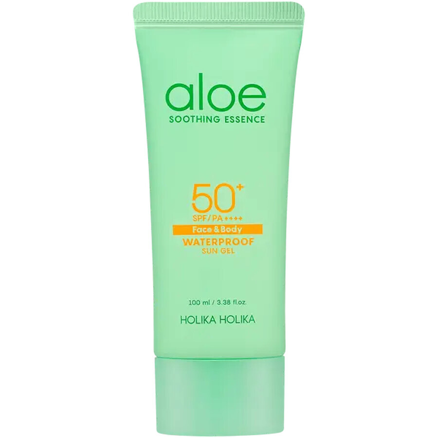 Holika Holika Aloe Soothing Essence, gel de protección solar para rostro y cuerpo, FPS 50+, 100 ml