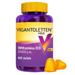 Vigantoletten Max, vitamina D3 2000 UI, gominolas con sabor a limón, 60 unidades