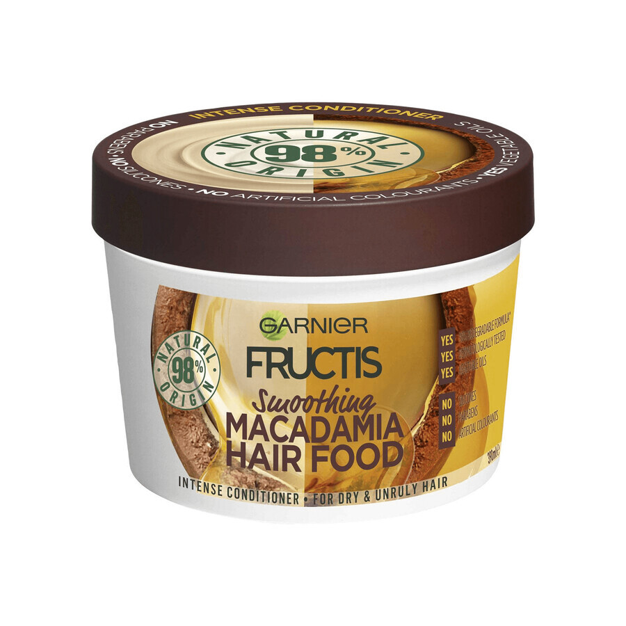 Garnier Fructis Hair Food Macadamia, mascarilla suavizante para cabello seco y rebelde, 400 ml