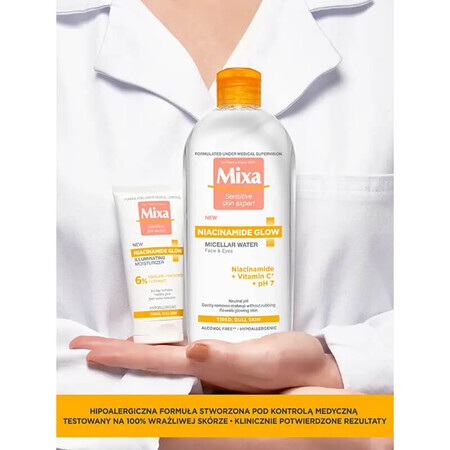 Mixa Niacinamida Resplandor, Loción micelar, piel apagada y cansada, 400 ml