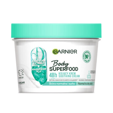 Garnier Body Superfood, crema corporal calmante con aloe vera y sal de magnesio, 380 ml