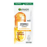 Garnier Skin Naturals, ampolla contra los signos de fatiga en mascarilla de tela, vitamina C y piña, 15 g