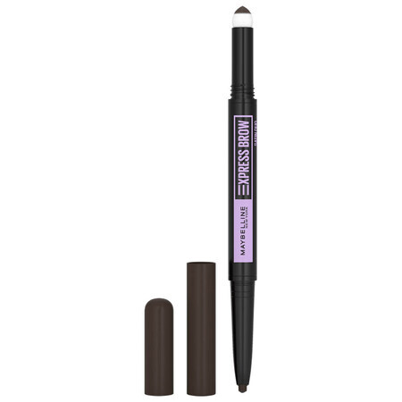 Maybelline Express Brow Satin Duo, lápiz de cejas de doble cara, 05 Negro Marrón, 1 unidad