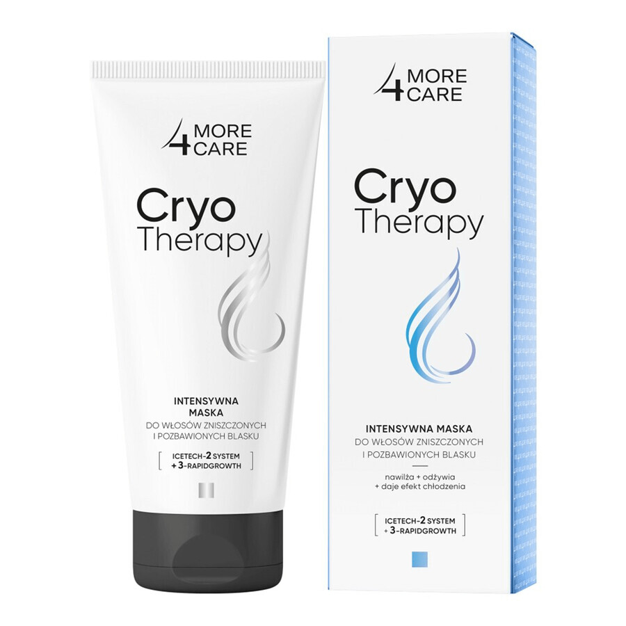 More 4 Care Crioterapia, mascarilla intensiva para cabellos dañados y sin brillo, 200 ml