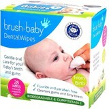 Brush-Baby Dental Wipes, toallitas para limpiar las encías, 0-16 meses, 28 uds.