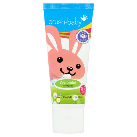 Brush-Baby, pasta dentífrica para niños de 0 a 3 años, manzana-menta, con flúor, 50 ml