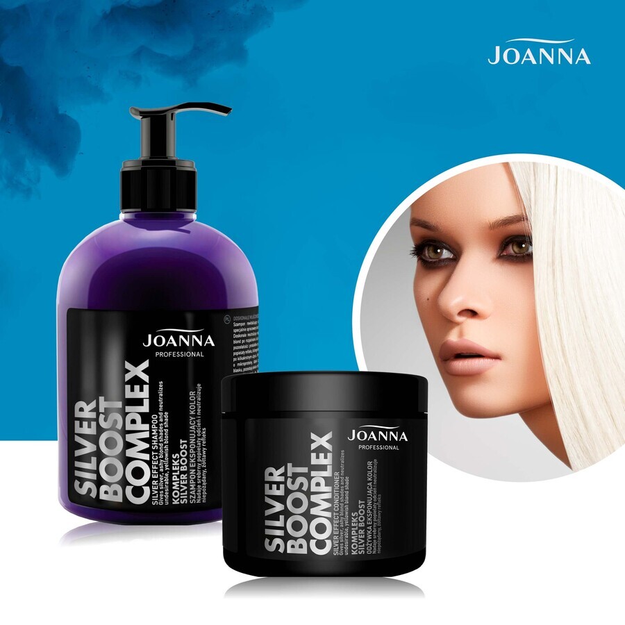 Joanna Professional Silver Boost Complex, șampon de păr pentru îmbunătățirea culorii, 500 g