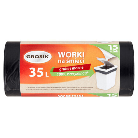 Grosik, LD sacos de basura, 35 l, 15 piezas