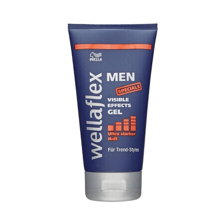 Wella Wellaflex Men, gel ultra fuerte para el cabello, Efectos visibles, 150 ml