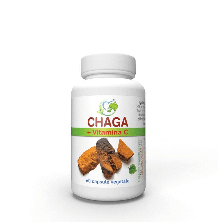 Chaga 450 mg + Vitamina C, 60 cápsulas, Justin Pharma